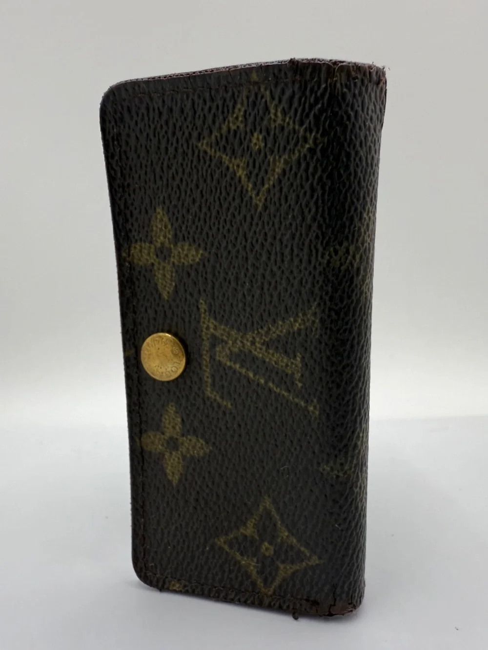 ATYPICAL LOUIS VUITTON MONOGRAM COATED CANVAS KEY CHAIN 4 HOOK HOLDER!